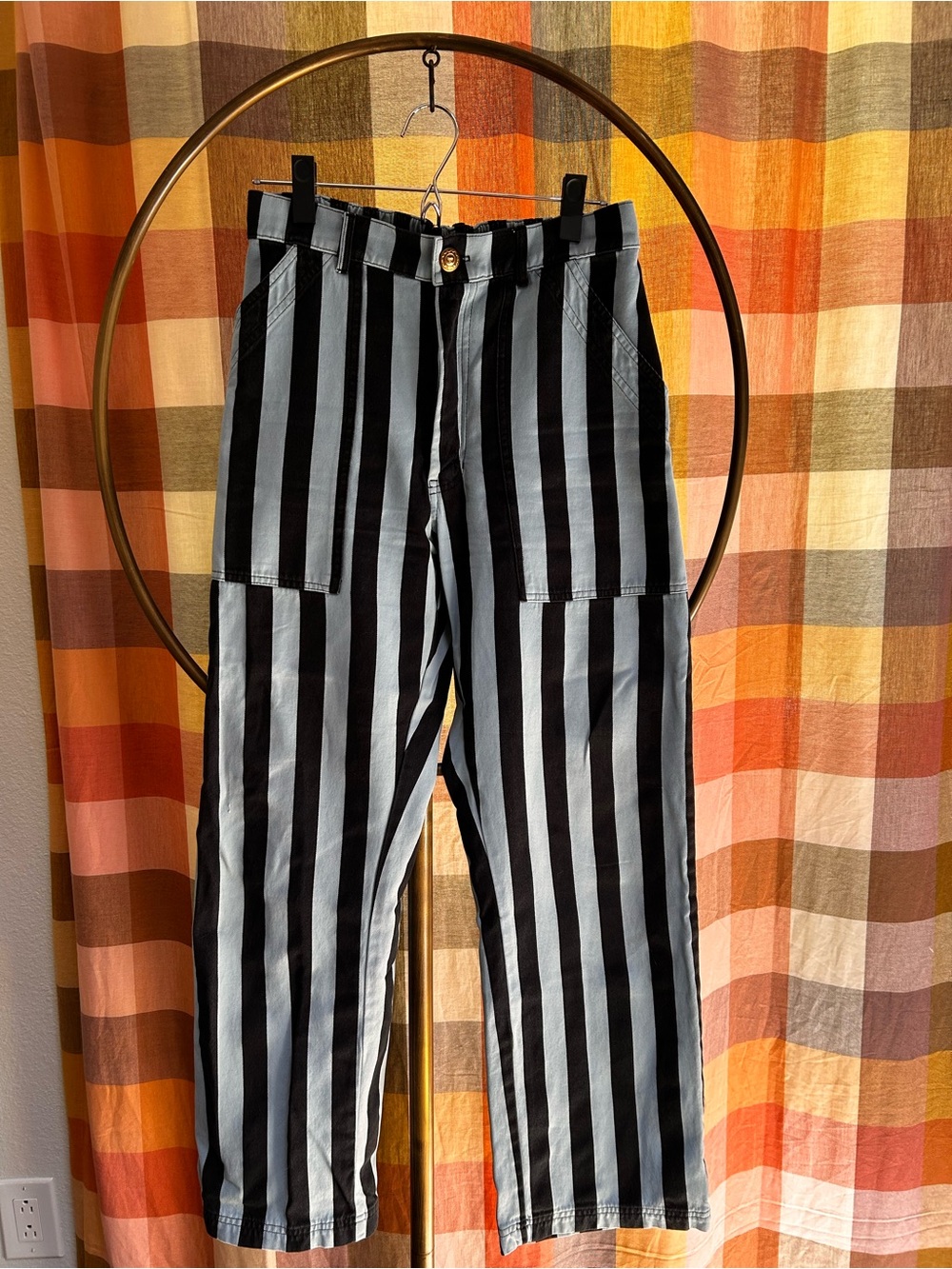 Big Bud Press Striped Work Pants - Blue Stripes